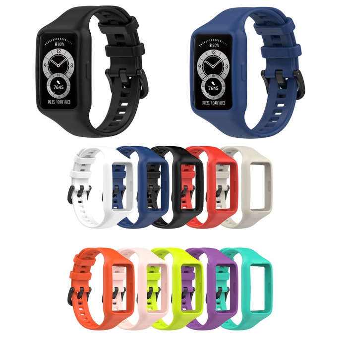 For Huawei Band 7 Integrated Silicone Watch Band(Mint Green)
