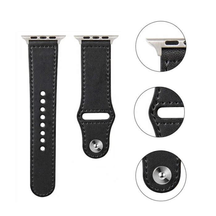 Nail Silver Buckle Leather Watch Band For Apple Watch Ultra 49mm&Watch Ultra 2 49mm / Series 9&8&...