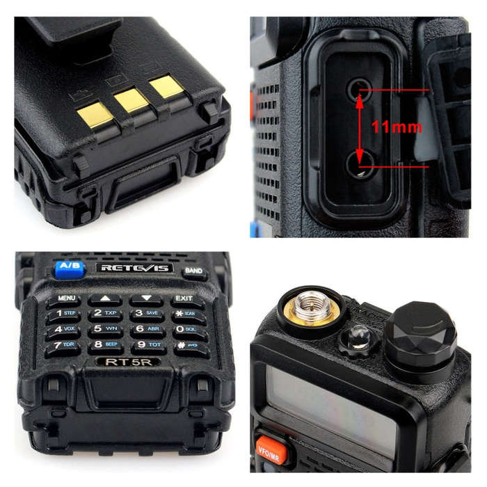 RETEVIS RT5R EU Frequency 144-146MHz & 430-440MHz Handheld Two Way Radio Walkie Talkie(Black)