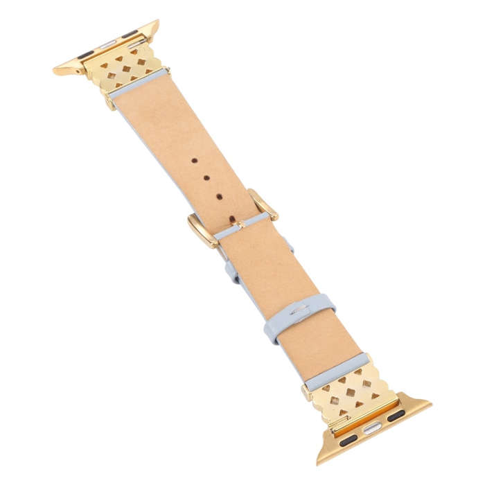 Pearl Diamond Leather Watch Band For Apple Watch Series 9&8&7 41mm / SE 3&SE 2&6&SE&5&4 40mm / 3&...