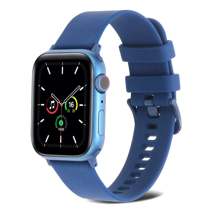 Plain Weave Silicone Watch Band For Apple Watch Series 9&8&7 41mm / SE 3&SE 2&6&SE&5&4 40mm / 3&2...