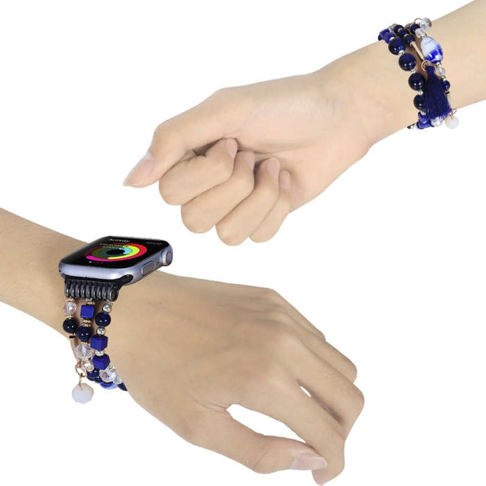 Round Bead Chain Watch Band For Apple Watch Ultra 49mm&Watch Ultra 2 49mm / Series 9&8&7 45mm / S...