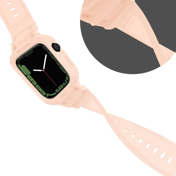 Integrated TPU Watch Band For Apple Watch Series 9&8&7 41mm / SE 3&SE 2&6&SE&5&4 40mm / 3&2&1 38m...