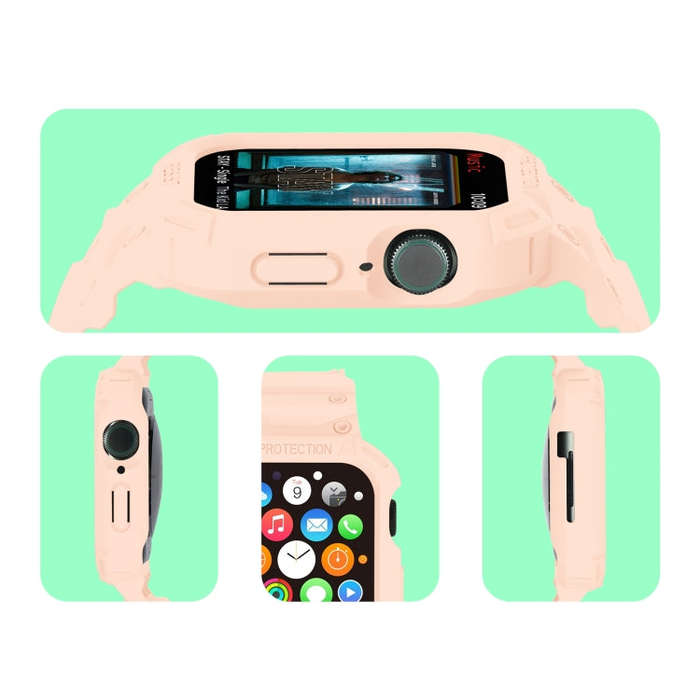 Integrated TPU Watch Band For Apple Watch Series 9&8&7 41mm / SE 3&SE 2&6&SE&5&4 40mm / 3&2&1 38m...