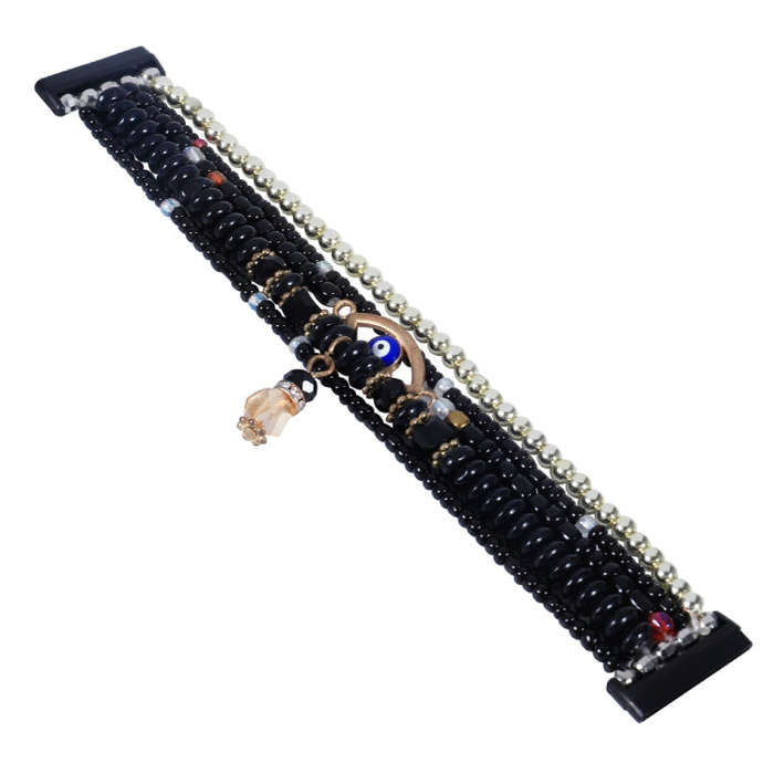 For Fitbit Versa 3 / Sense Eye Bead Chain Watch Band(Black)