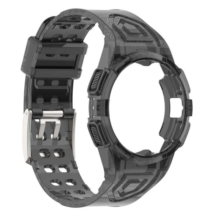 For Samsung Galaxy Watch4 Classic 46mm Silicone Integrated Watch Band(Transparent Black)