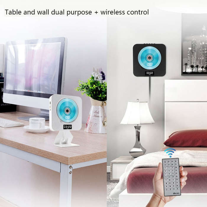 Kecag KC-608 Wall Mounted HD DVD Player Bluetooth CD Player(White)