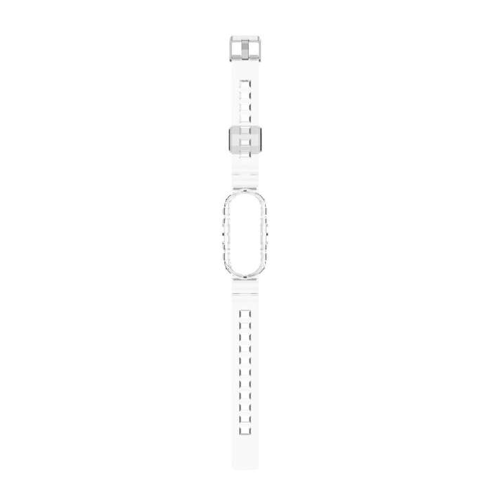 For Xiaomi Mi Band 5/6/7 Universal TPU Integrated Watch Band(Transparent White)