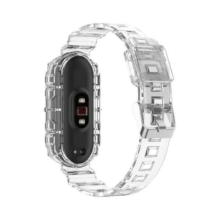 For Xiaomi Mi Band 5/6/7 Universal TPU Integrated Watch Band(Transparent White)