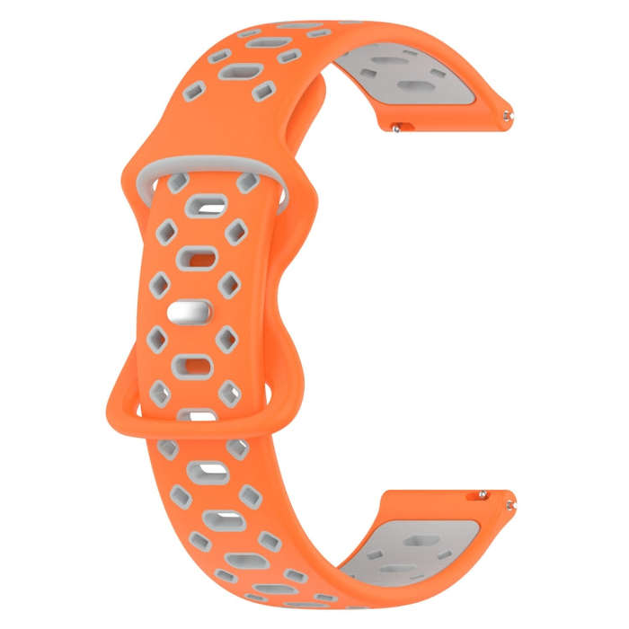 For Samsung Galaxy Watch 5 44mm 20mm Two-color Diamond Silicone Watch Band(Orange Grey)