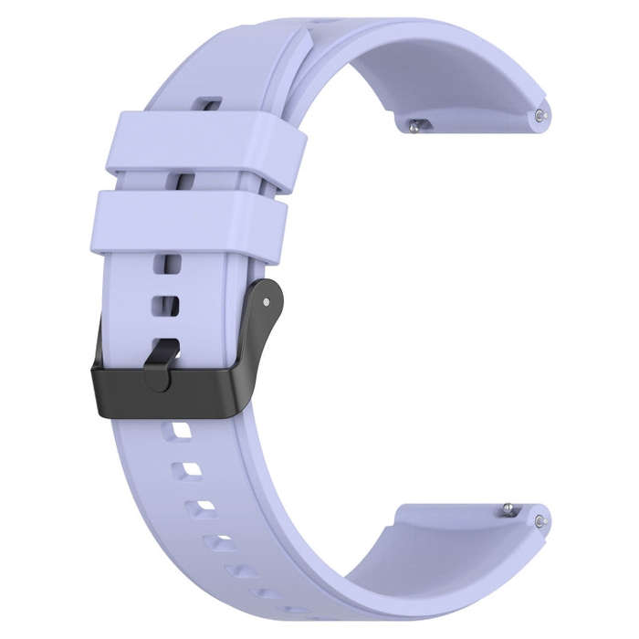For Samsung Galaxy Watch 5 44mm 20mm Black Buckle Step Silicone Watch Band(Purple)
