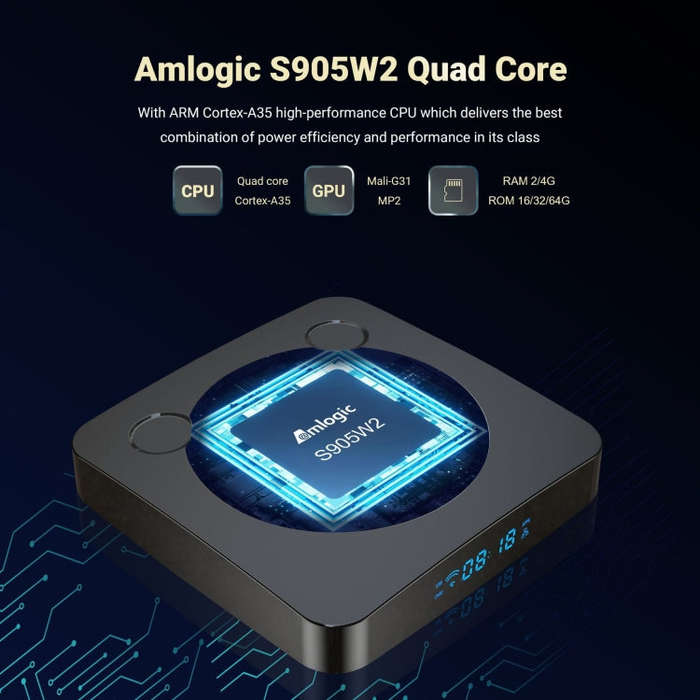 G96max Smart 4K HD Android 11.0 TV Box, Amlogic S905W2 Quad Core ARM Cortex A35, Support Dual Ban...