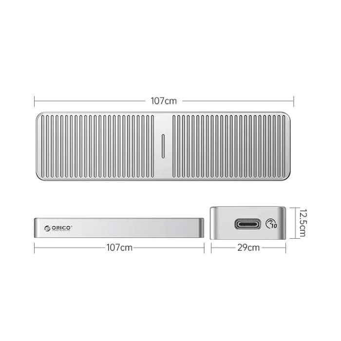 ORICO FV25C3-G2-SV 10Gbps USB3.2 Gen2 Type-C M.2 NVMe/NGFF(SATA) Dual Protocol SSD Enclosure(Silver)