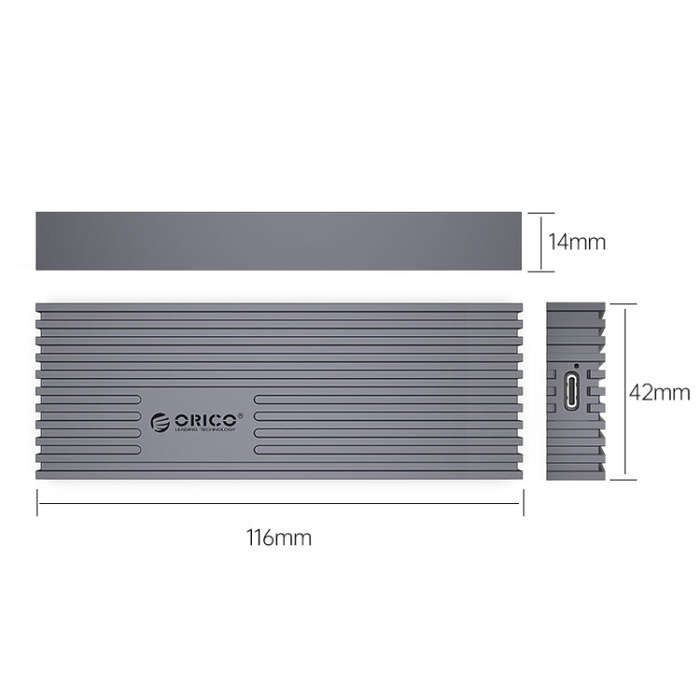 ORICO M233C3-G4-GY USB3.2 20Gbps M.2 NVMe SSD Enclosure(Grey)