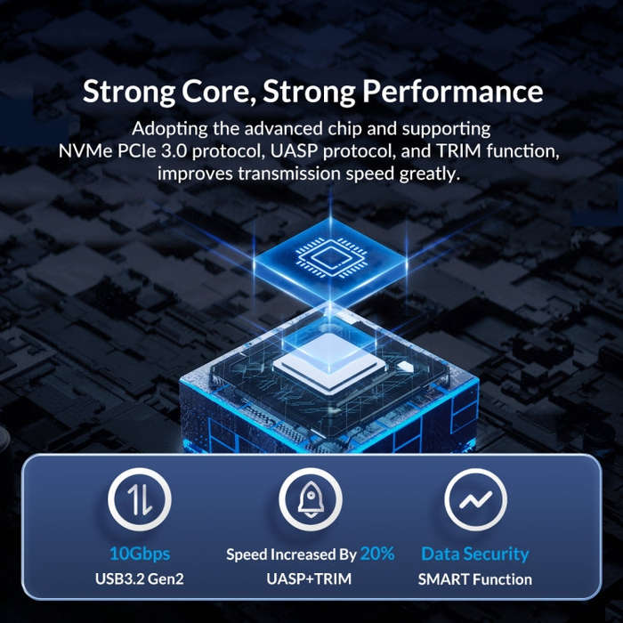 ORICO FV15C3-G2-GY 10Gbps USB3.2 Gen2 Type-C M.2 NVMe/NGFF(SATA) Dual Protocol SSD Enclosure(Grey)