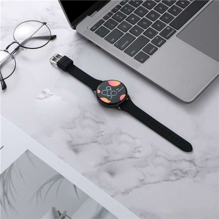 22mm Universal T-buckle Silicone Watch Band(Black)