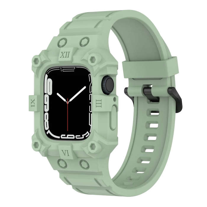 Integrated Silicone Watch Band For Apple Watch Series 9&8&7 41mm / SE 3&SE 2&6&SE&5&4 40mm / 3&2&...