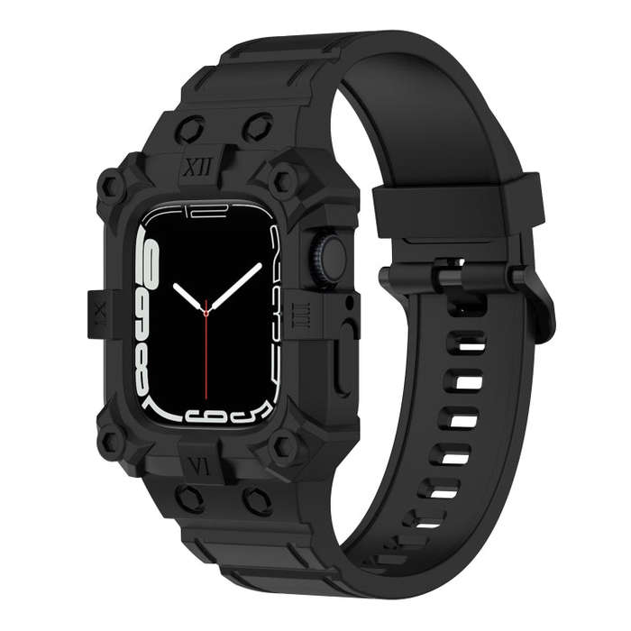 Integrated Silicone Watch Band For Apple Watch Series 9&8&7 41mm / SE 3&SE 2&6&SE&5&4 40mm / 3&2&...