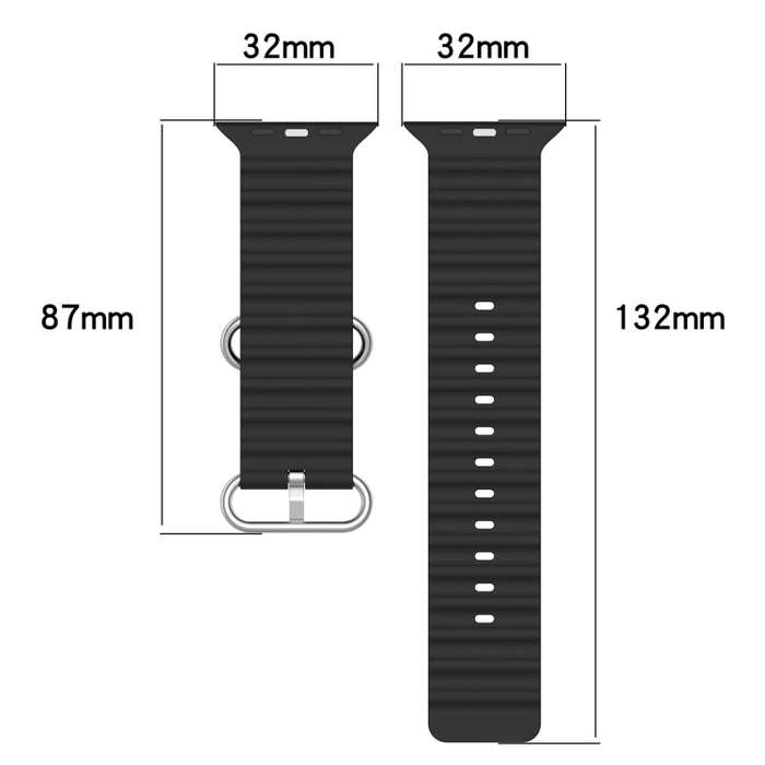 Ocean Silicone Watch Band for Apple Watch Series 9&8&7 41mm / SE 3& SE 2&6&SE&5&4 40mm / 3&2&1 38...