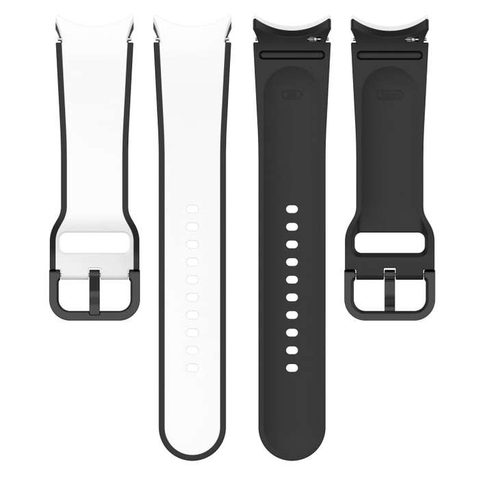 For Samsung Galaxy Watch5 40mm / 44mm Two-color Silicone Watch Band(White Black)