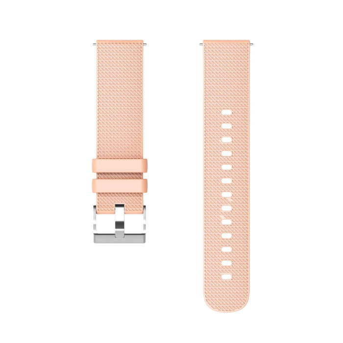 For Samsung Galaxy Watch5 40mm/44mm / Watch5 Pro 20mm Pockmarked Silver Buckle Silicone Watch Ban...