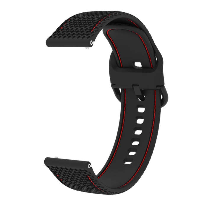 For Samsung Galaxy Watch5 40mm/44mm / Watch5 Pro Two-color Stitching Silicone Watch Band(Black+Re...