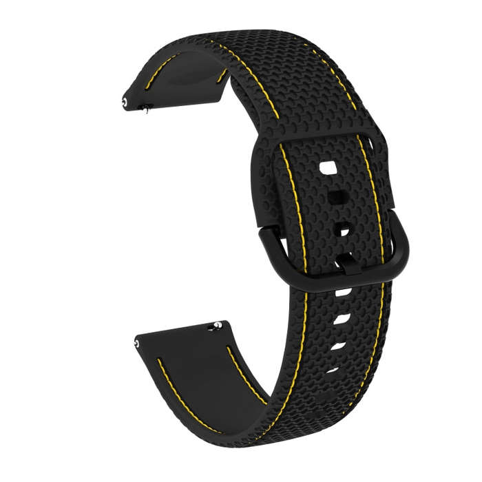 For Samsung Galaxy Watch5 40mm/44mm / Watch5 Pro Two-color Stitching Silicone Watch Band(Black+Ye...