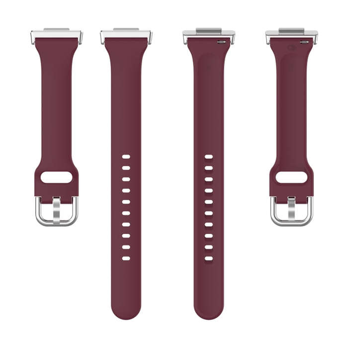 For Huawei Watch Fit 2 Small Waist Silicone Watch Band, Size:L(Wine Red)