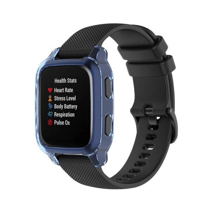 For Garmin Venu Sq 2 Half-cover TPU Watch Case(Transparent Blue)
