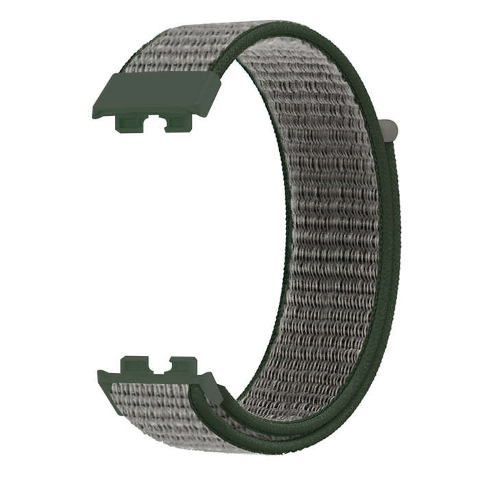 For Huawei Band 8 16mm Woven Nylon Loop Watch Band(Dark Olive)