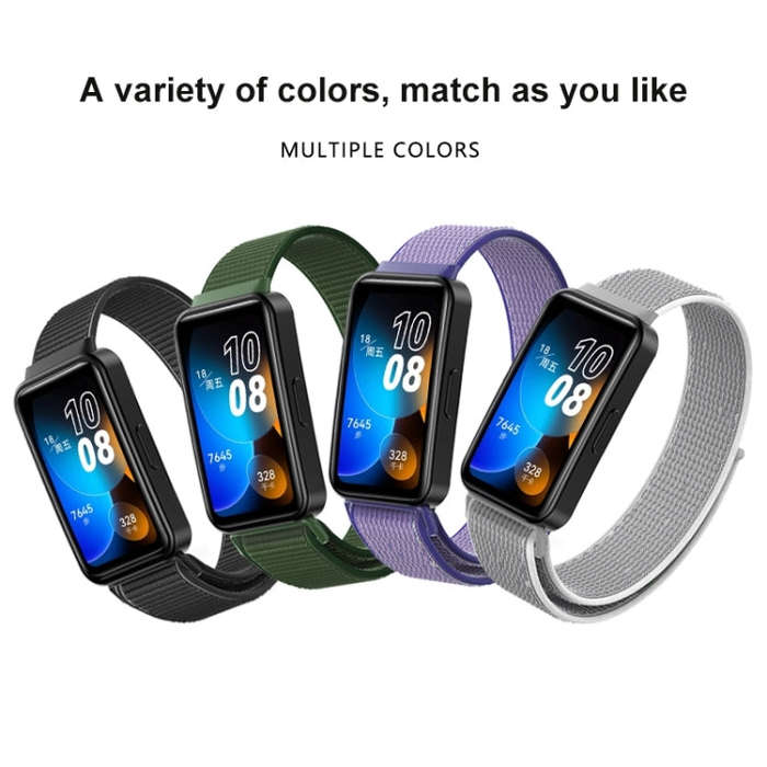 For Huawei Band 8 16mm Woven Nylon Loop Watch Band(Milky White)