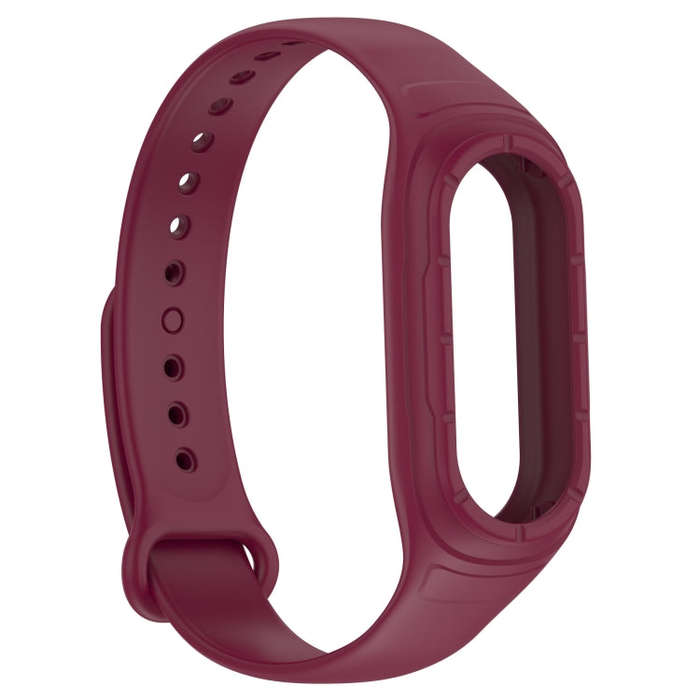 For Xiaomi Mi Band 8 Integrated Silicone Replacement Watch Band(Wine Red)