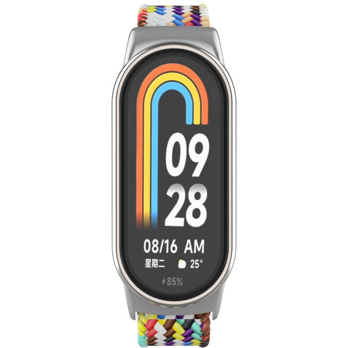 For Xiaomi Mi Band 8 Metal Head + Adjustable Nylon Braided Steel Buckle Watch Band(Color)