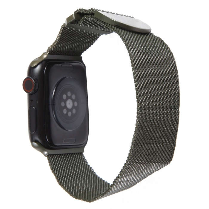 For Apple Watch 5 40mm Milanese Metal Magnetic Watch Band(Army Green)