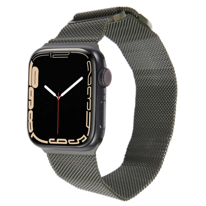 For Apple Watch 5 40mm Milanese Metal Magnetic Watch Band(Army Green)