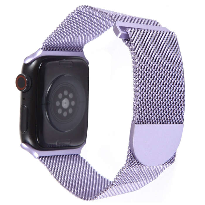 For Apple Watch 4 40mm Milanese Metal Magnetic Watch Band(Lavender Purple)