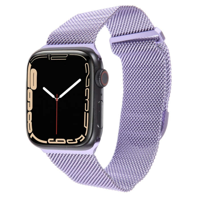 For Apple Watch 4 40mm Milanese Metal Magnetic Watch Band(Lavender Purple)