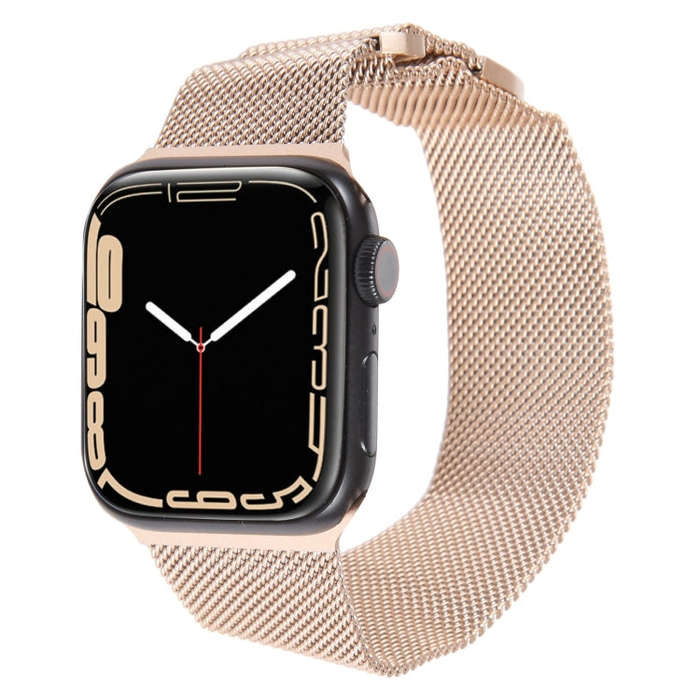 For Apple Watch 38mm Milanese Metal Magnetic Watch Band(Retro Gold)