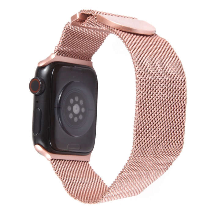 For Apple Watch 38mm Milanese Metal Magnetic Watch Band(Pink)