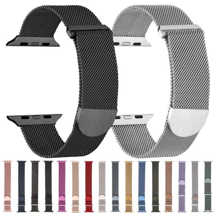 For Apple Watch 3 42mm Milanese Metal Magnetic Watch Band(Midnight Blue)