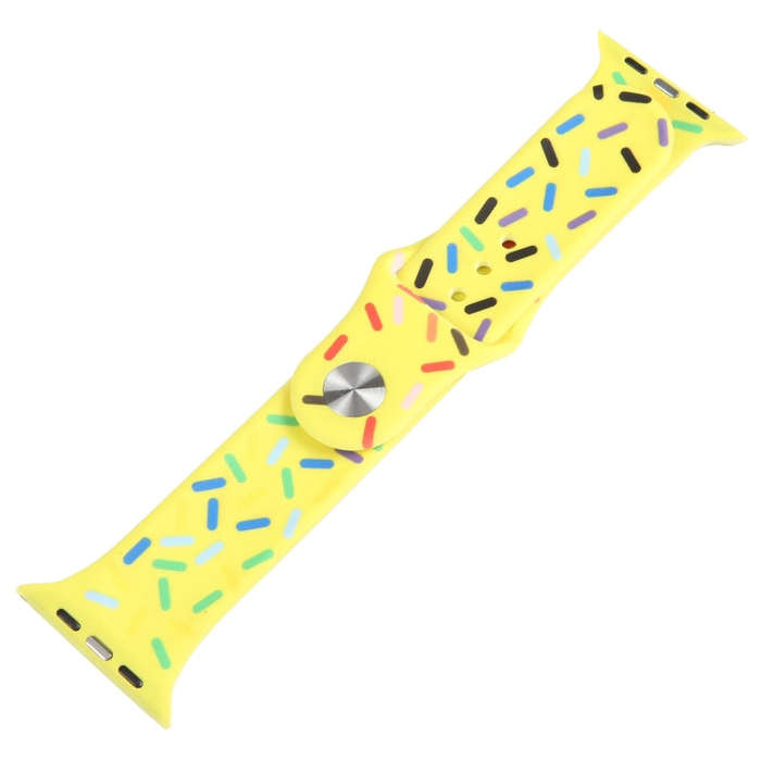 Rainbow Raindrops Silicone Watch Band For Apple Watch 38mm(Yellow)