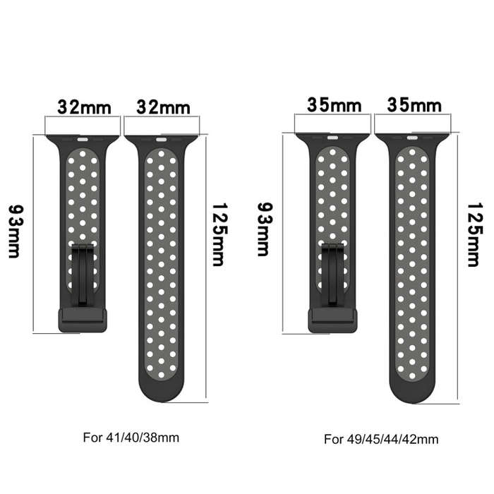 For Apple Watch 2 38mm Magnetic Buckle Silicone Watch Band(Black Limes)