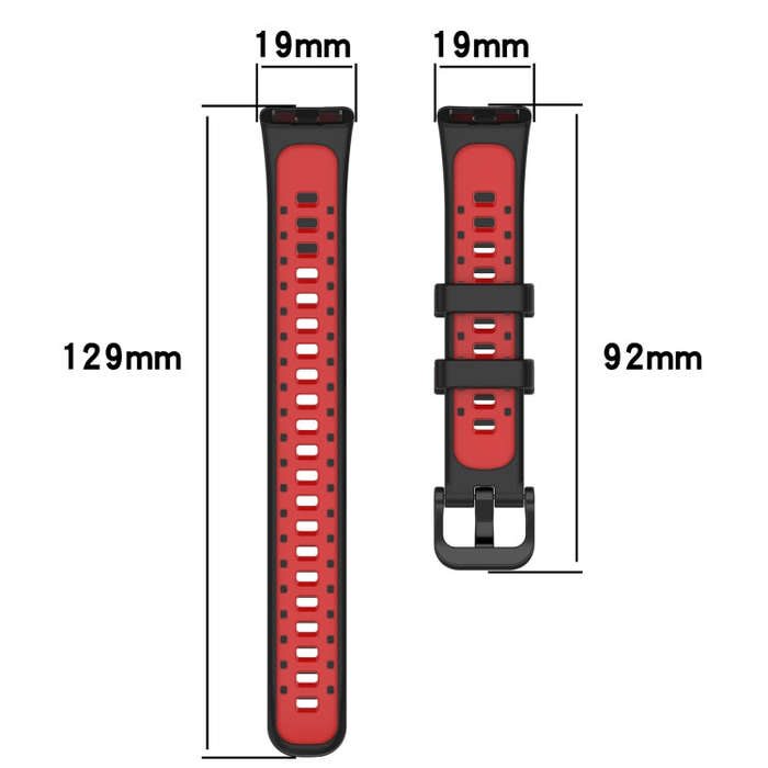 For Huawei Band 10 / 9 / 8 Two Color Silicone Watch Band(Cyan White)