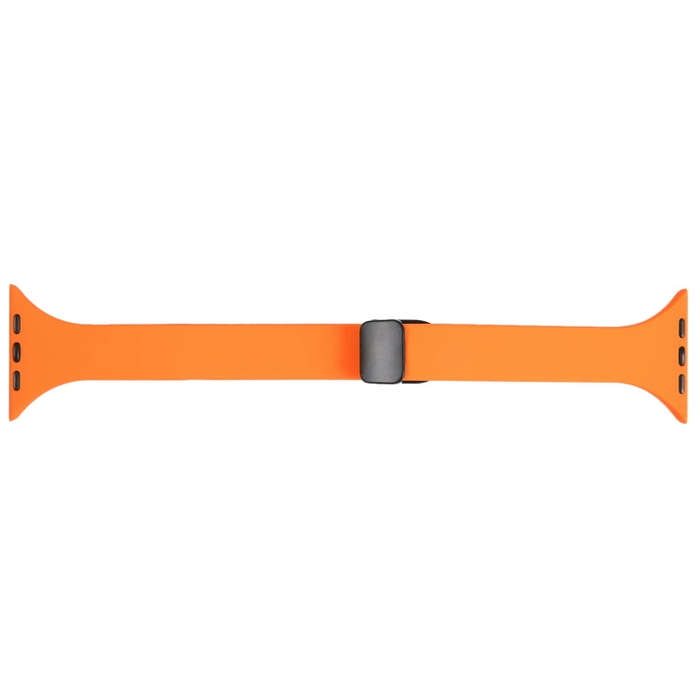 For Apple Watch Series 8 41mm Magnetic Buckle Slim Silicone Watch Band(Orange)