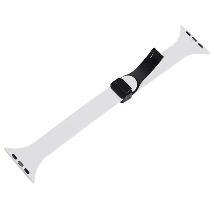 For Apple Watch Series 8 41mm Magnetic Buckle Slim Silicone Watch Band(White)
