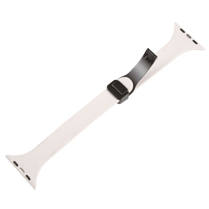 For Apple Watch Series 8 45mm  Magnetic Buckle Slim Silicone Watch Band(Starlight)