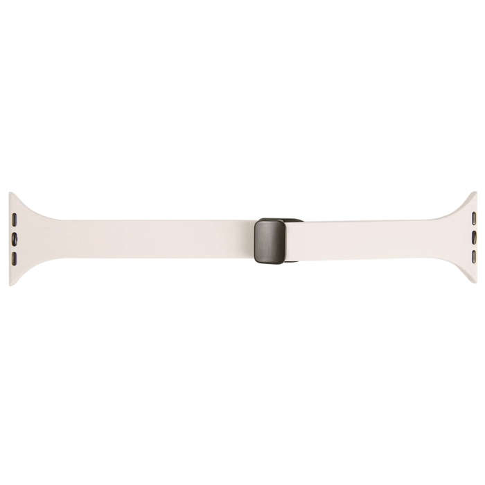 For Apple Watch Series 7 45mm Magnetic Buckle Slim Silicone Watch Band(Starlight)