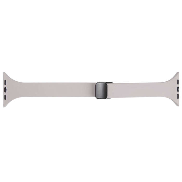 For Apple Watch SE 40mm Magnetic Buckle Slim Silicone Watch Band(Rock Grey)