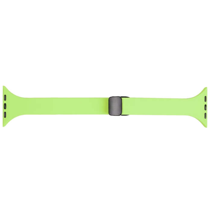 For Apple Watch Series 4 44mm Magnetic Buckle Slim Silicone Watch Band(Green)