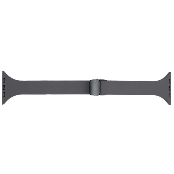 For Apple Watch Series 3 38mm Magnetic Buckle Slim Silicone Watch Band(Starry Grey)